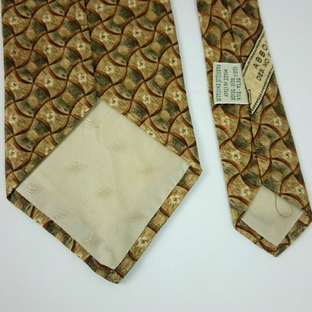 Joseph Abboud Golden Brown Green Silk Tie